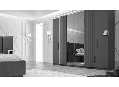 Armario dormitorio Espejo Armario Armarios de lujo Gris Armarios