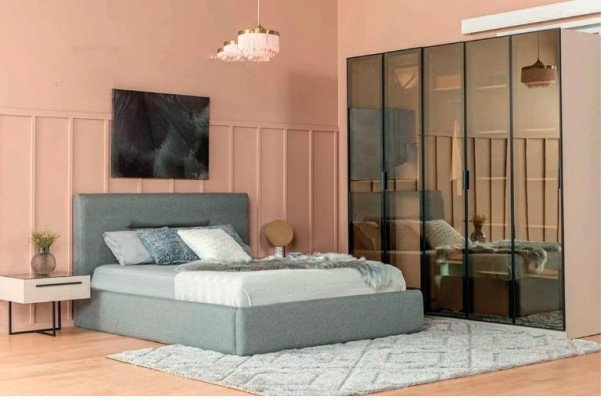 Cama cama doble cama 2x mesitas de noche diseño de madera dormitorio 3 piezas conjunto