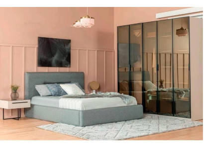 Cama cama doble cama 2x mesitas de noche diseño de madera dormitorio 3 piezas conjunto