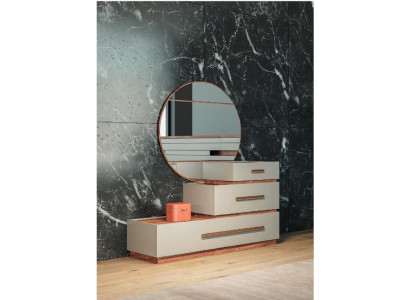 Mueble de dormitorio juego de 2 piezas Cómoda con espejo Diseño moderno de lujo