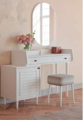 Mesa de maquillaje Set de dormitorio Consola Espejo Muebles Conjunto de diseño Nuevo