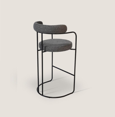 Gris de lujo taburete de bar de acero inoxidable diseñador muebles de bar Taburete Hocker marco