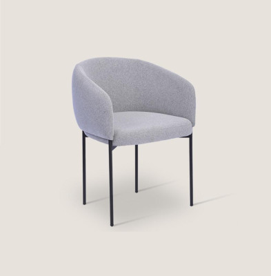 Silla acolchada gris con apoyabrazos, diseño de una plaza, sillas de salón.