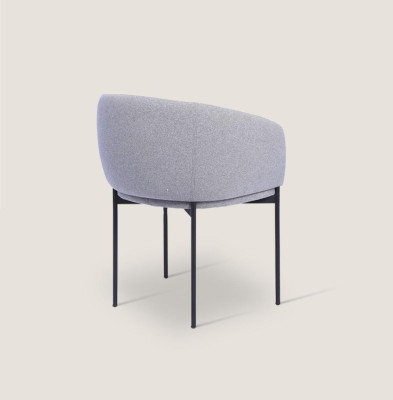 Silla acolchada gris con apoyabrazos, diseño de una plaza, sillas de salón.