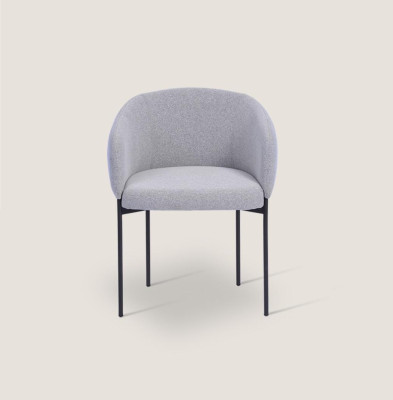 Silla acolchada gris con apoyabrazos, diseño de una plaza, sillas de salón.