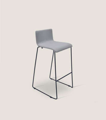 Taburete alto de bar gris claro Lujo Sillas Tapizado Muebles de diseñador Estilo