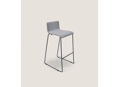 Taburete alto de bar gris claro Lujo Sillas Tapizado Muebles de diseñador Estilo