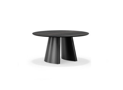 Diseñador mesa redonda negra acero inoxidable muebles mesa de comedor mesas de lujo