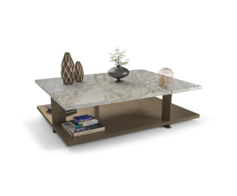 Diseñador Mesa de centro rectangular de mármol Mesas auxiliares de lujo con estilo