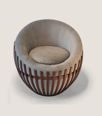 Diseñador Gris Sillón Muebles de sala de estar Tapizado Asiento Tela Sillón Salón Club