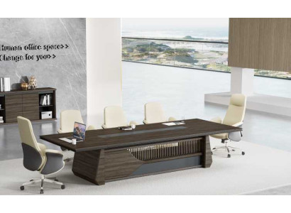 Muebles de oficina Mesa de conferencias marrón moderna Mesa de reuniones de lujo Nueva