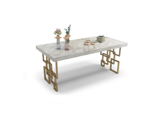 Diseñador mesa de comedor blanca muebles de comedor elegante mesa de mármol moderna