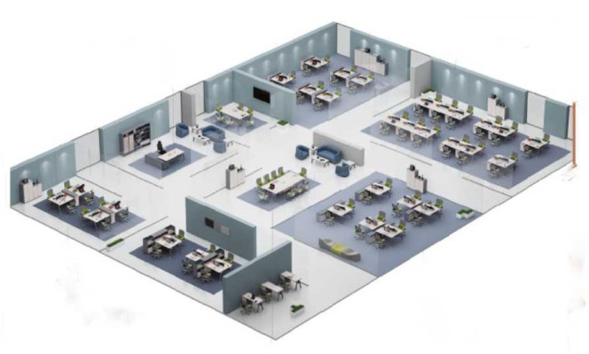 Gran escritorio Mobiliario de oficina Mesa de equipo Diseñador Muebles de oficina