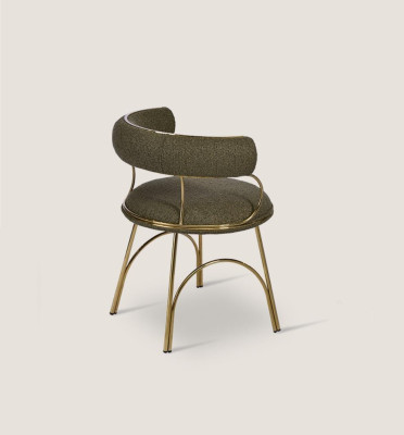 Silla de comedor verde de diseño de lujo de una sola plaza muebles de comedor modernos