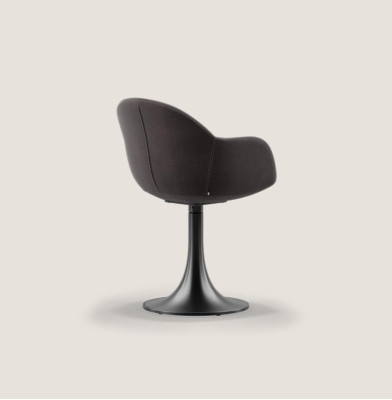 Diseñador Silla de comedor negra con base de acero inoxidable Lujo de un asiento Nuevo