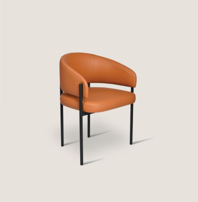 Silla de lujo Oranger Sillas modernas de comedor tapizado cuero sintético muebles