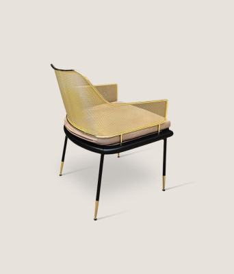 Lujo de una plaza silla de diseñador con elementos de acero inoxidable Nuevas sillas