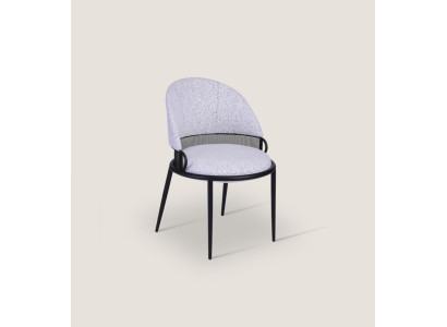 Silla de comedor blanca Sillones de lujo Tapizados Asiento individual Textil Estilo Muebles