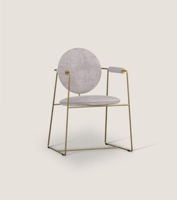 Silla de lujo blanca con reposabrazos, muebles de comedor, estructura de acero inoxidable, estilo.