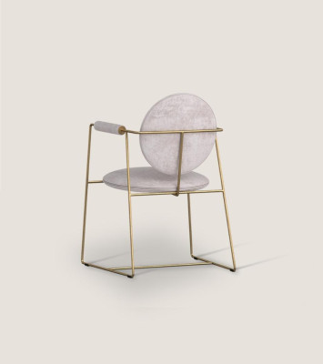Silla de lujo blanca con reposabrazos, muebles de comedor, estructura de acero inoxidable, estilo.