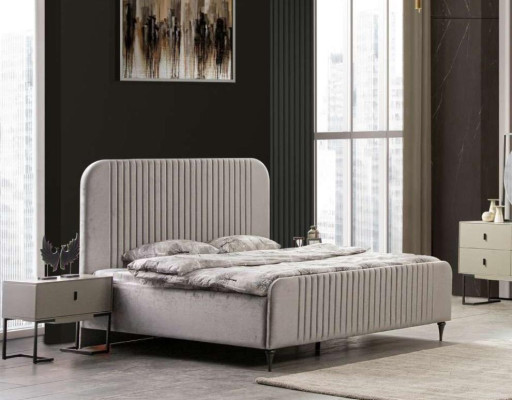 Cama 2x Mesitas de noche Conjunto de dormitorio Diseño Moderno Lujo Set 5 piezas.