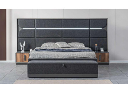 Cama 2x mesitas de noche 3 piezas Dormitorio Set Diseño moderno Lujo Nuevo Set