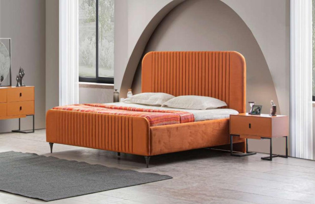 Dormitorio Cama 2x Mesitas de noche Conjunto completo de lujo Muebles Habitación 3 piezas