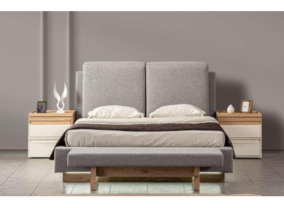 Diseño de dormitorio de 3 piezas. Cama 2x Mesitas de noche Moderno conjunto de muebles de lujo