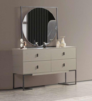 Tocador con espejo de lujo moderno para mesa de dormitorio.