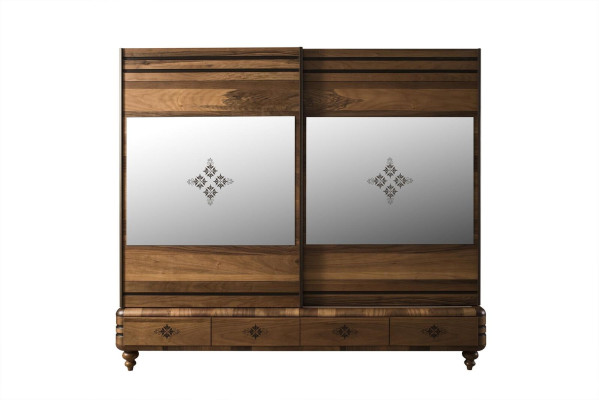 Armario moderno, armario de lujo, armario de madera, armarios marrones, dormitorio.