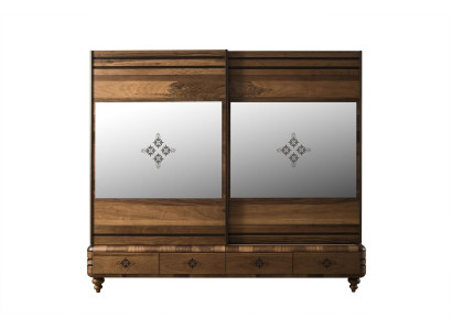 Armario moderno, armario de lujo, armario de madera, armarios marrones, dormitorio.