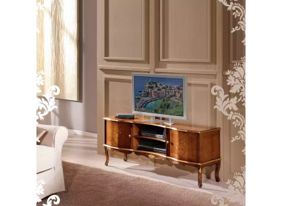 Clásico soporte de TV de madera maciza RTV muebles de diseño de sala de estar con estilo