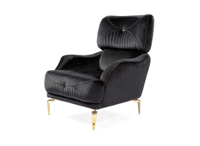 Exclusiva Sillón de tela Negro Sofá Individual Acolchado moderno nuevac