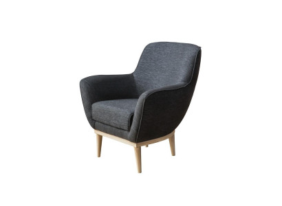 Sillón de tela exclusivo gris, mueble tapizado, asiento individual para la sala de estar.