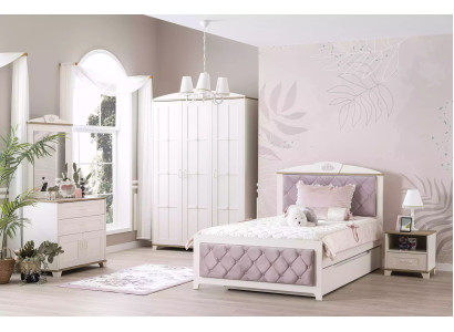 Cama funcional Chesterfield Cama infantil extensible Cama 100 de madera Rosa