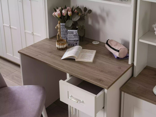 Mesa de computadora moderna para niños Escritorio de madera blanco
