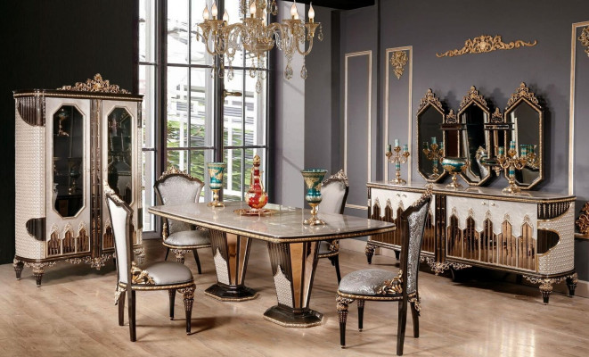 Clásico Conjunto de comedor de alta calidad de lujo Mesa Aparador