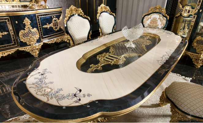 Mesa de comedor negra y dorada juego de comedor muebles de mesa de madera para cenar 5 piezas nuevo