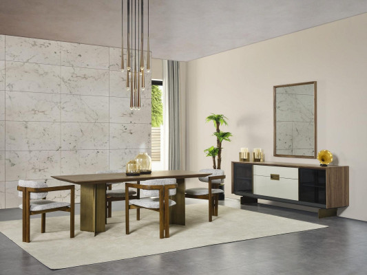 Esquina de comedor Conjunto de comedor Juego de muebles de mesa de comedor de 9 piezas Comedor Marrón Madera Nuevo