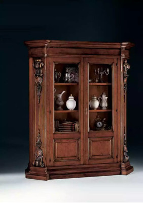 Madera maciza Marrón estantería Sala de estar Muebles Marrón Lujo Armario
