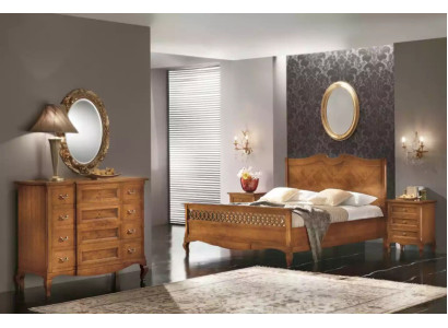 Cama 2x Mesitas de noche Cómoda Conjunto de 5 piezas Dormitorio Muebles italianos