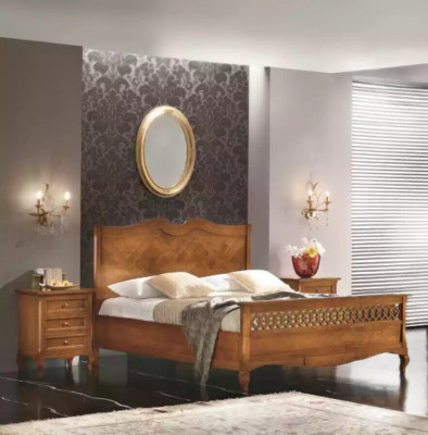 Cama 2x Mesitas de noche Cómoda Conjunto de 5 piezas Dormitorio Muebles italianos