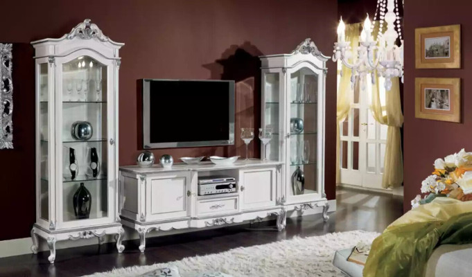 Conjunto de salón estante de pared soporte de TV pared de salón 2x vitrina diseño 3 piezas nuevo.