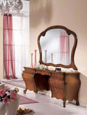 Juego de tocador con espejo, muebles de dormitorio diseño 2 piezas
