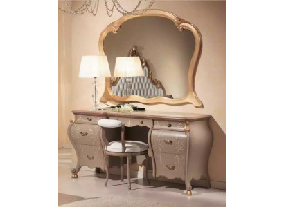 Juego de tocador con espejo de consola para el dormitorio, diseño de muebles.