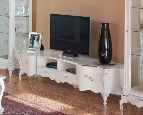 Salón blanco conjunto de muebles de lujo TV stand 2 vitrinas mesa de centro.