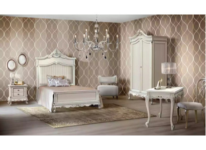 Dormitorio Juego Estilo Moderno Cama Mesita de Noche Escritorio Muebles 4 piezas.