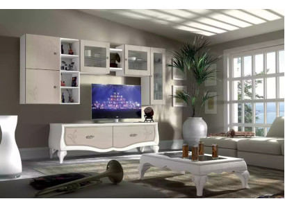 Mueble de salón de lujo conjunto vitrina aparador estantería TV de 5 piezas. Nuevo.