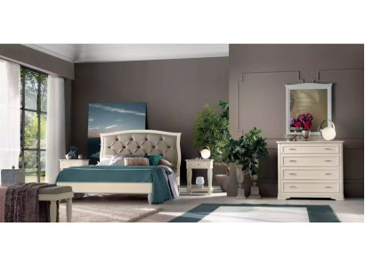 Cama 2x mesitas de noche 5 piezas. Dormitorio Diseño Lujo Cómoda Completa