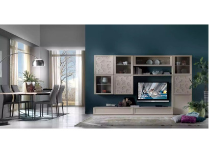 Conjunto de sala de estar Vitrina Cómoda Paredes de sala Mueble para TV Diseño Armario Nuevo